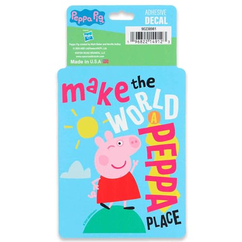 Image of Hasbro Peppa Pig Make the World a Peppa Place Adhesive Vinyl Decal - Colorful Sticker for Car, Water Bottle or Laptop