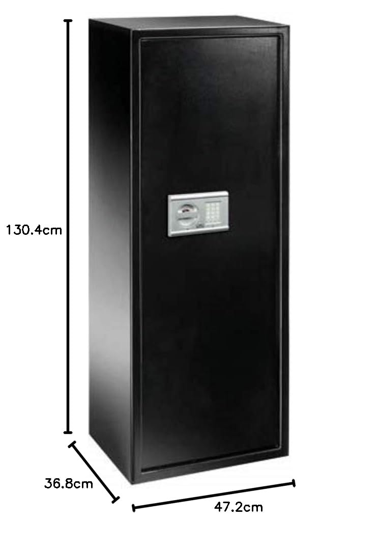 BURG-WÄCHTER Waffenschrank für 7 Langwaffen, mit elektronischem Zahlenschloss, Widerstandsgrad 0, Schwarz, 121 kg, Ranger N 7 E