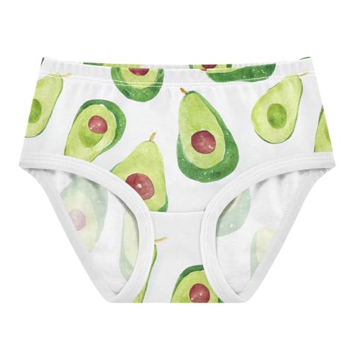 Wusikd Watercolor Avocados Girls' Underwear Cotton White Girls Briefs Soft Toddler Underwear 2T