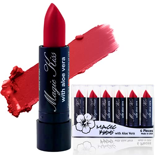 Magic Kiss 6 Pack Red Lipstick Set