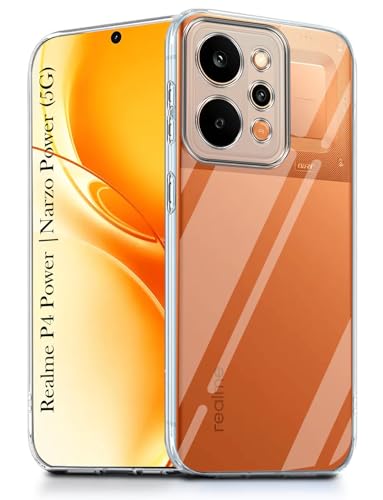 Image of Jkobi Silicone Back Cover Case for Realme P4 Power 5G | Realme Narzo Power (Clear Shockproof Case with Camera Protection | Soft and Flexible | Transparent)