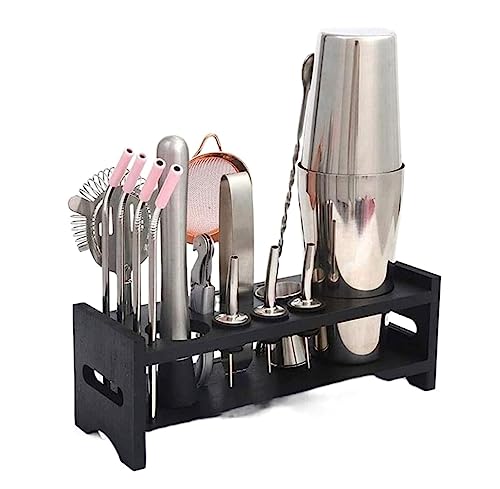 Set de Coctelera Kit Bartender Acero Inoxidable Con Soporte miniatura 1