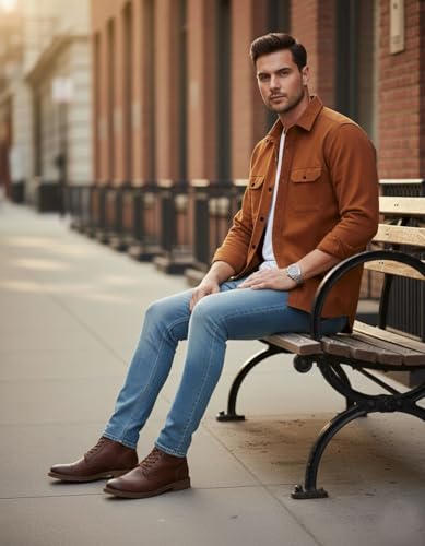 Image of DEELMO Men's Stylish Cotton Blend Casual Shirt || Full Sleeve Button-Down Shirt with Dual Flap Pockets || Comfortable Breathable Fabric || Perfect for Casual Office and Outing Wear