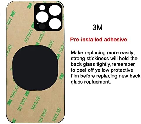 OEM Back Glass Replacement (Silver) Compatible with iPhone 12 pro max 6.7 inches All Carriers with Pre-Installed Adhesive and Repairing Tool Kits