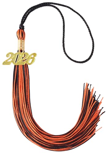 Image of Orange and Black Graduation Tassel 2026 for Grad Cap and Graduation Ceremony Accessory Decoration