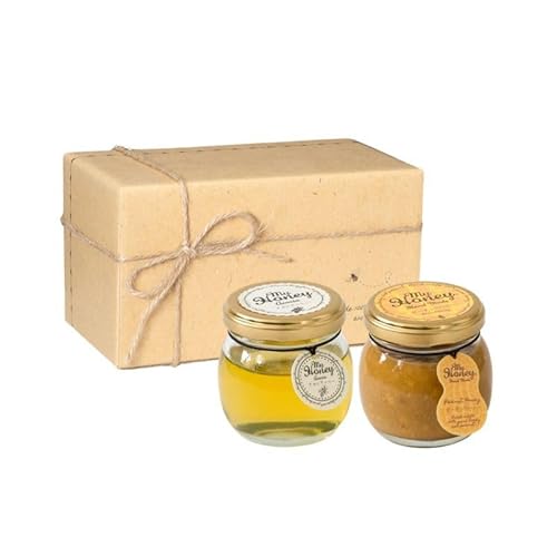 生はちみつ専門店 MY HONEY マイハニー アカシアハニーM90g+ピーナッツハニーM90g ナチュラルクラフトボックス M+麻紐リボン