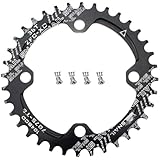 Narrow Wide Chainring 104BCD 36T CYSKY 4 Bolts Bike Single Chainring for 9 10 11 Speed, Perfect for Most Bicycle Road Bike Mountain Bike BMX MTB Fixie Track Fixed-Gear Bicycle (Round, Black)
