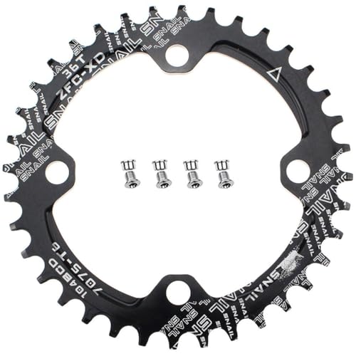 Narrow Wide Chainring 104BCD 36T CYSKY 4 Bolts Bike Single Chainring for 9 10 11 Speed, Perfect for Most Bicycle Road Bike Mountain Bike BMX MTB Fixie Track Fixed-Gear Bicycle (Round, Black)