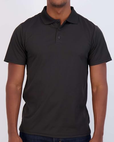 Image of 3 Pack:Mens Quick Dry Fit Polo Shirt Short Sleeve Golf Tennis Clothing Active Wear Athletic Performance Tech Sports Essentials Moisture Wicking Casual Dri-Fit T Shirts Set
