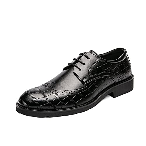 Zapatos Oxford de hombre tipo Derby en cuero sintético con diseño punta de ala
