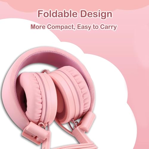 yoygerty Upgrade USB Type C On-Ear Kids Headphone for School-Light Pink - image 7