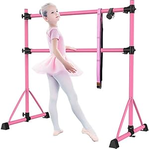 TOUSKII-Ballet-Barre-Portable-for-Home-Kids-Ballet-Bar-Adjustable-Double-Freestanding-Ballet-Exercise-Equipment-4FT-Dance-Bar-for-Women-with-Adjustable-Stretcher-for-Dancing-Stretch-250LB-Capacity TOUSKII Ballet Barre Portable for Home, Kids Ballet Bar Adjustable Double Freestanding Ballet Exercise Equipment, 4FT Dance Bar for Women with Adjustable Stretcher for Dancing Stretch, 250LB Capacity
