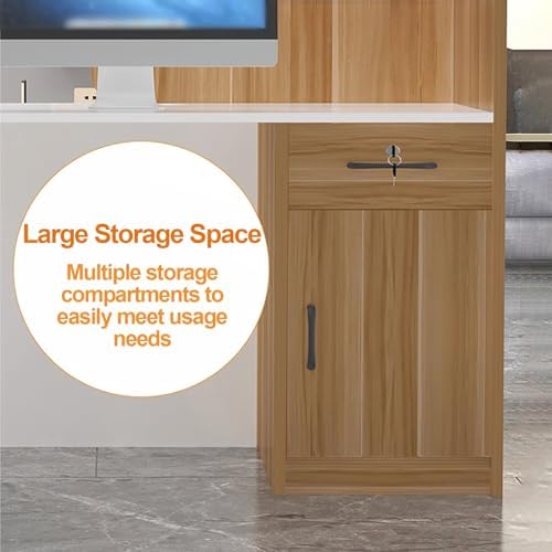 Modern Reception Counter Desk with Lockable Drawers - Large Checkout Table for Lobby, Beauty Salon & Retail Store - Stylish Front Counter for Office & Reception Room