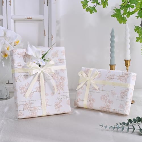 Image of Double Face Ivory Satin Ribbon 1 /2 inch X 50 Yards Polyester Ivory Ribbon for Gift Wrapping Very Suitable for Weddings Party Hair Bow Invitation Decorations and More