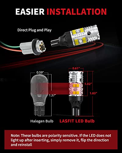 Image of LASFIT 921 LED Reverse Backup Lights for 2014-2022 2023 2024 2025 2026 Silverado 1500, Canbus Ready 912 W16W 904 916 2835 Exterior Replacement Upgraded White, 2pcs