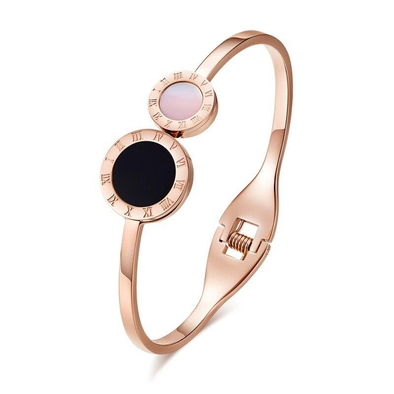 Rose Gold Bracelet With Roman Font Style Dripping With Black Oil spring Style Bracelet Simple Fashionable For Womens Rose Gold Bracelet For Girls Birthday Gift Friendshipday Gift (B0DB21ZQQW) Amazon Price History, Amazon Price Tracker