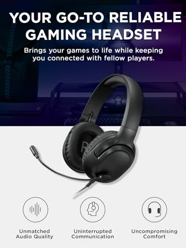 Image of Lenovo H110 Wired Gaming Headset - 3.5mm Connection, Omni-Directional Microphone, Breathable Ear Cups, Built-in Volume Wheel - Black