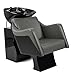 Eros Shampoo Bowl and Chair | Minerva Beauty (Gray Chair with Black Bowl)