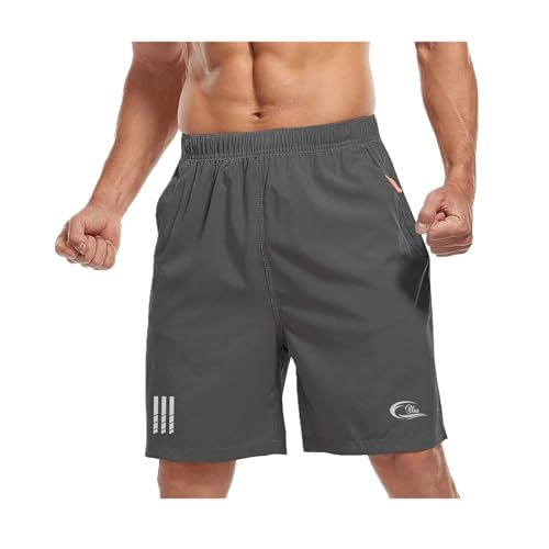 Image of CBlue Men's Outdoor Quick Dry Lightweight Sports Shorts with 2 Zipper Pockets, Breathable Hiking Running Gym Workout Athletic Shorts (in, Alpha, 3XL, Regular, Dark Grey)