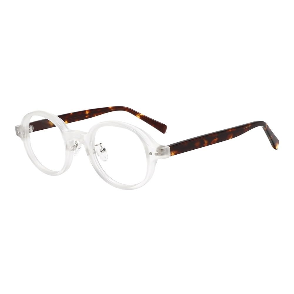 Gafas de Lectura Redondas y Resistentes for Ordenador, con Montura TR Que alivian la Fatiga y protección contra la luz Azul, con Espejo plao.(C1,2.50)