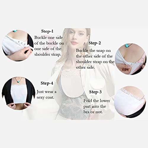 Image of Women's Cotton Clip on Mock Lace Camisole Deep Neck Cover Up Inners (Free Size)- Pack of 5pc