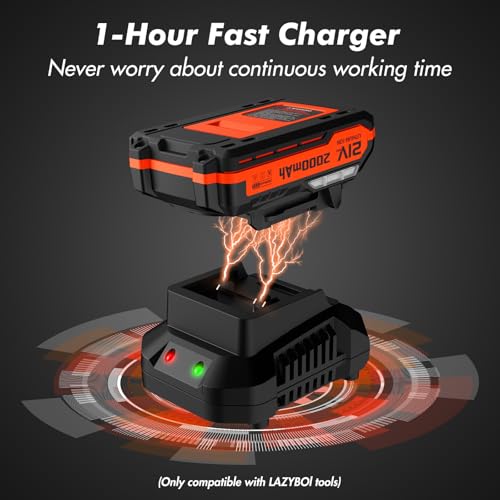 Image of Leaf Blower Cordless - 21V Powerful Electric Leaf Blower with 2 Batteries and Charger, 2 Speed Modes, 2.0Ah Lightweight Battery Powered Leaf Blowers for Lawn Care, Patio, Dust, Blowing Leaves