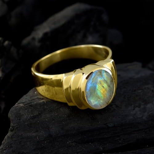 Image of 55Carat Choose Your Color Natural Birthstones 18 K Gold Plated Ring Bold Statement Jewellery Sizes 4-13