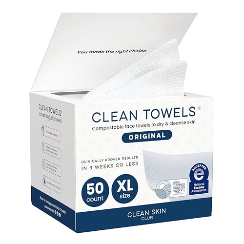 Clean Skin Club Clean Towels XL®, 100% USDA Biobased Face Towel, ...
