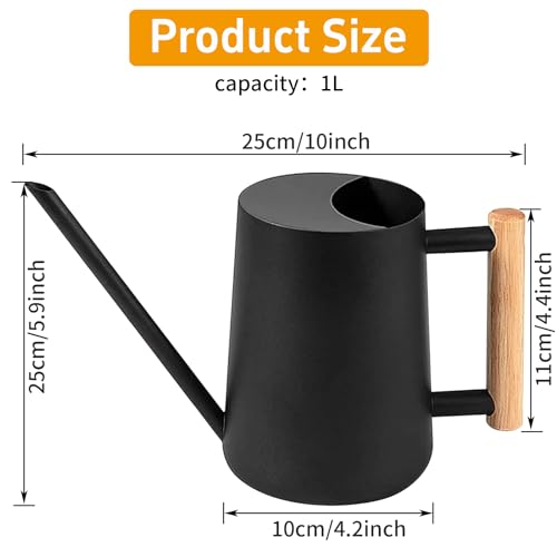 1L Mini Indoor Watering Can for Houseplants,Stainless Steel Bonsai Sprinkler Jug - Image 4