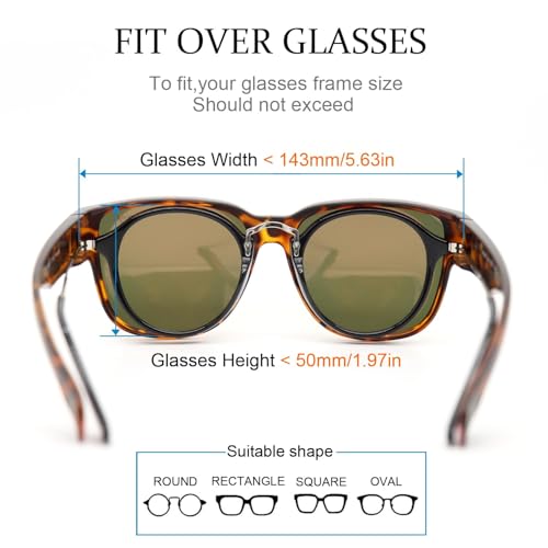 Image of INFI Fit Over Glasses Sunglasses Polarized for Women Men Fishing Driving Outdoor Mirrored Lens UV Protection