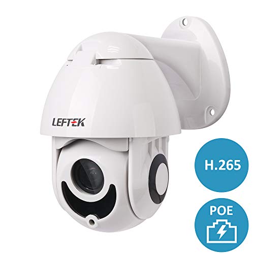 Security Camera,LEFTEK PTZ POE Camera Outdoor Mini H.265 Network 2.0MP 1080P 3X Zoom