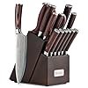 Sunnecko Knife Set with Block and Sharpener
