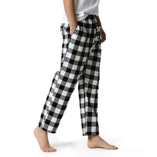 yolsun Adult Plaid Pajama Pants Long Drawstring and Pockets Sleepwear Pants3