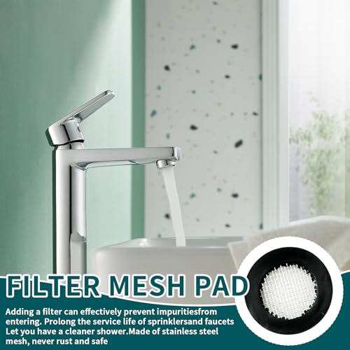 20 Stück Dichtungsringe Set, 10 Stück Dichtungsring mit 10 Stück Siebdichtung 19 mm Dichtung für Duschschlauch Gummi Unterlegscheiben Rund für Brauseschlauch Wasserhähne (Schwarz)