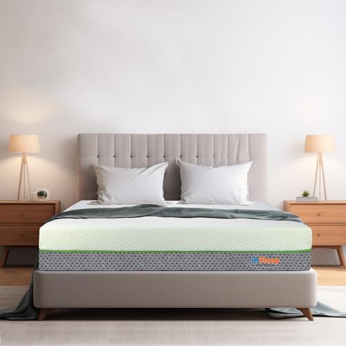 Insleep Dual Comfort Mattress | Green Core Memory Foam Mattress | 7 Years Warranty | 8 Inch Medium Firm Green Tea (HR) Foam with Back Support Double Size Mattress (72x48x8 Inches)