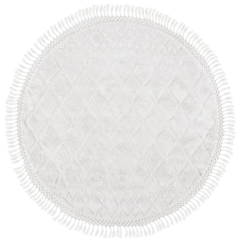 Tapete redondo 7 pies artesanal Ivory SAFAVIEH miniatura 3