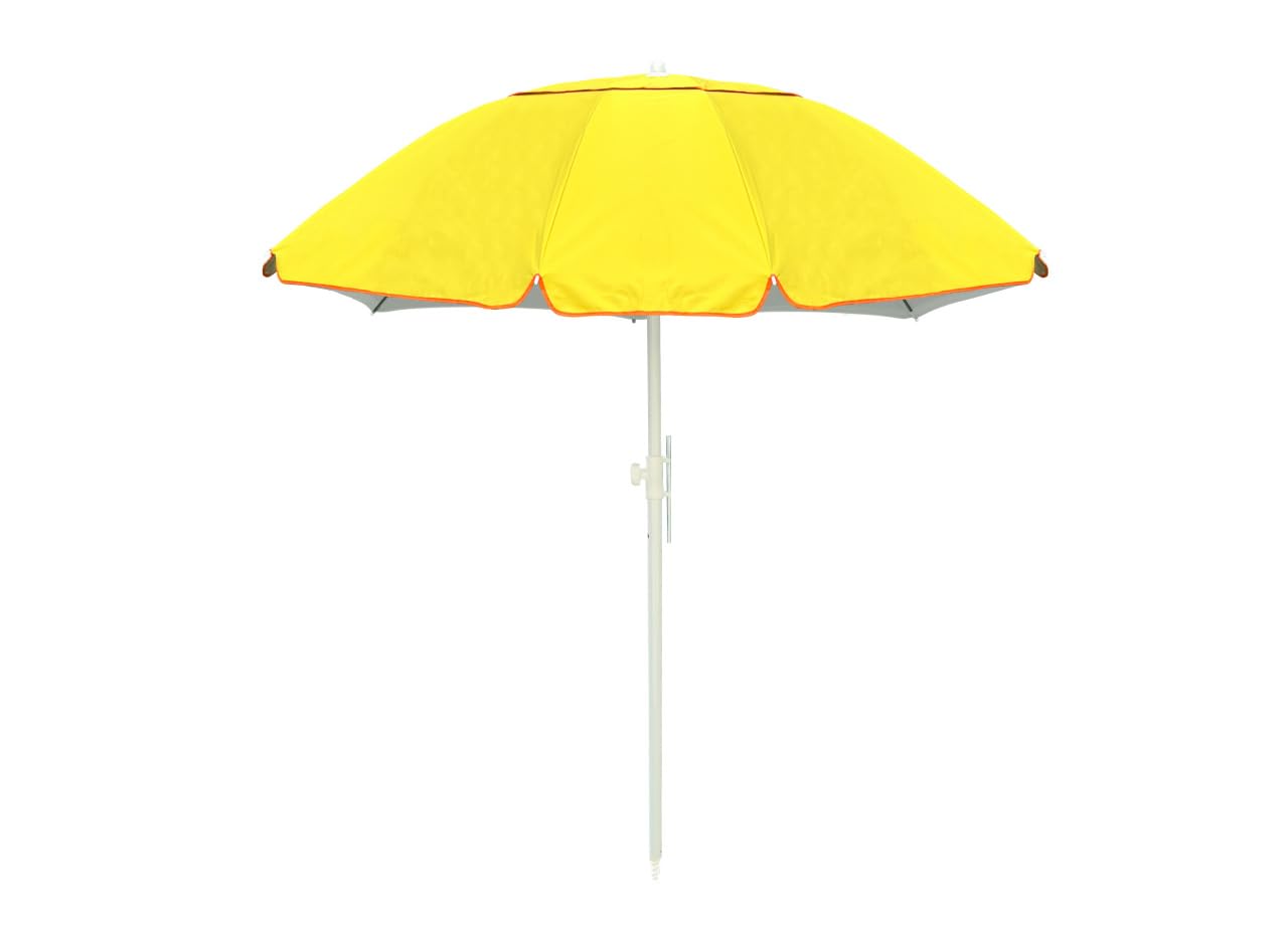 BIANCHERIAWEB Sombrilla de playa portátil con poste reclinable de color liso, modelo Caprera