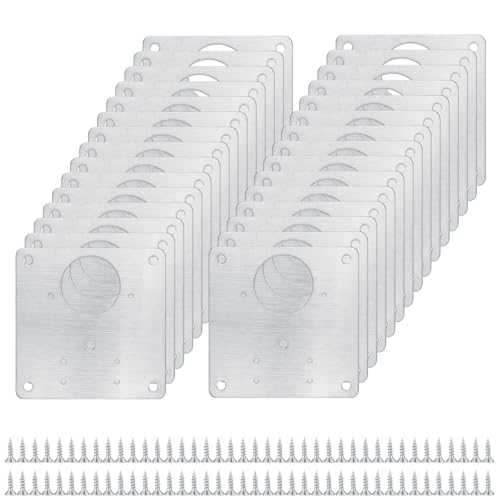 30 placas de reparación de bisagras, placas de reparación de bisagras de acero inoxidable, armarios de cocina, armarios, puertas, bisagras, fijación plana, placas de reparación, soportes, con 240