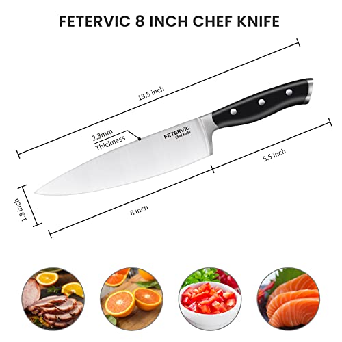 FETERVIC Chef Knife, 8Inch Super Sharp Professional kitchen knife with