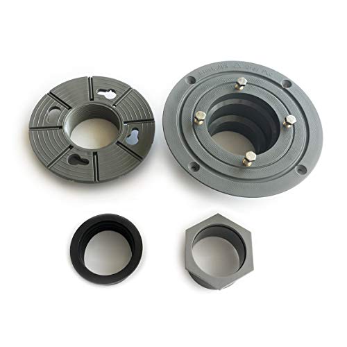 Neodrain Pvc Shower Drain Base Kit Include 2 Inches Pvc Shower Drain Base Flange, Threaded Adjustable Adaptor And Rubber Coupler Gasket For Square&Linear Shower Drain Installation #TOP1