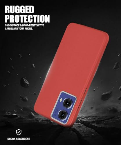 Image of WOW IMAGINE Back Cover for Motorola Moto G85 5G | Ultra Slim Flexible Non-Slip Grip | Inner Fabric | Metal Camera Ring & Lightweight Soft Silicone Mobile Case - Crimson Red