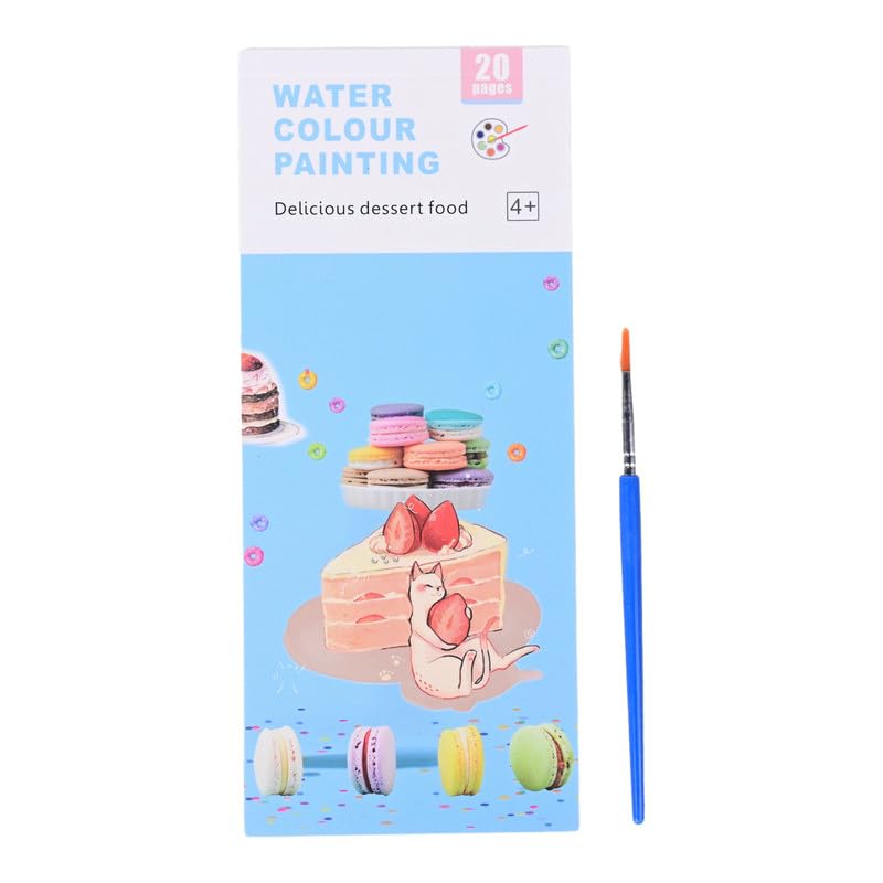 Sassyvilla Watercolor Painting Books for Beginners, Pocket Painting Book 20 Sheet with 1 Paint Brush,Painting Fun Activity Books for Kids and Children, Watercolor Magic Paint Book