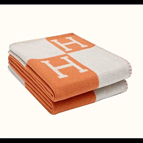 Super Soft Wool H Blanket All Season Light Living Room, Bedroom Warm Blanket for Sofa Bed, Chair, Love Chair, car Orange