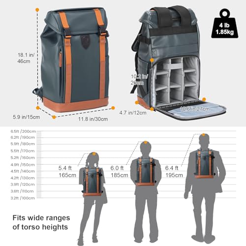 TARION Camera Backpack: Professional Camera Bag Backpack with 14 inch Laptop Compartment, DSLR Rucksack Photography Bag with Rain Cover for Lens Tripod Cameras(M,Blue) - Image 7