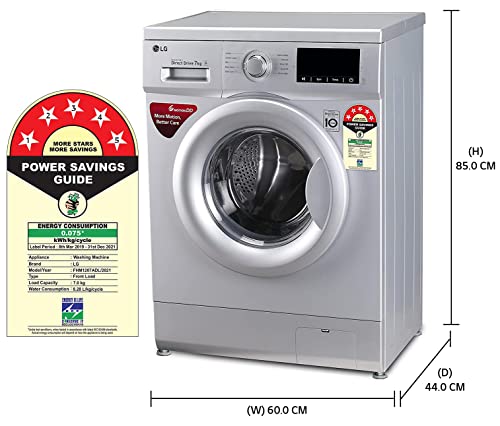 Image of LG 7.0 Kg 5 Star Inverter Fully-Automatic Front Loading Washing Machine Appliance (FHM1207ADL, Silver, 6 Motion Technology)