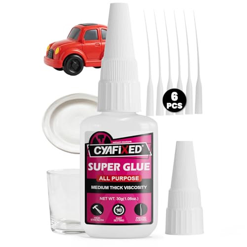 Super Glue Liquid, Instant Clear Cyanoacrylate Medium Thick Viscosity Adhesive, Food Safe CA Glue...