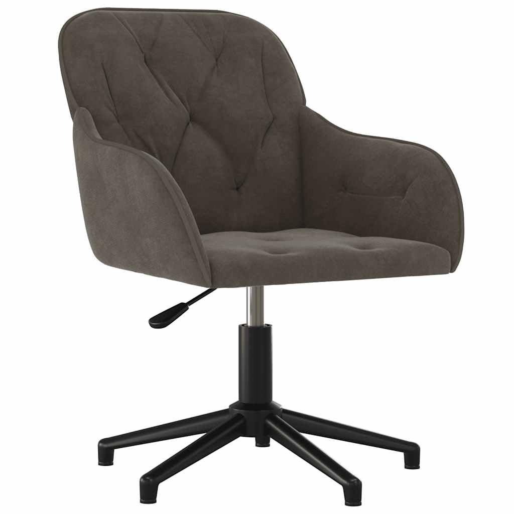 Silla de oficina giratoria gris oscuro terciopelo