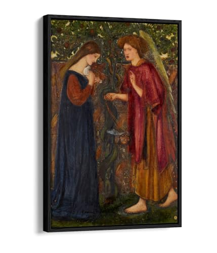 Toile Edward Burne-Jones L'Annonciation grand cadre noir mural