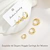 Yowivon 3 Pairs Gold Hoop Earrings Set for Women, Chunky Dainty 14K Gold Plated Lightweight Stack Earring Sets, Hypoallergenic Small Huggie Hoops Earrings for Multiple Piercing Trendy Jewelry #4
