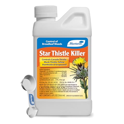 Monterey Star Thistle Killer – Selective Broadleaf Weed Control, 8 oz, Bundled with Garden Measure...